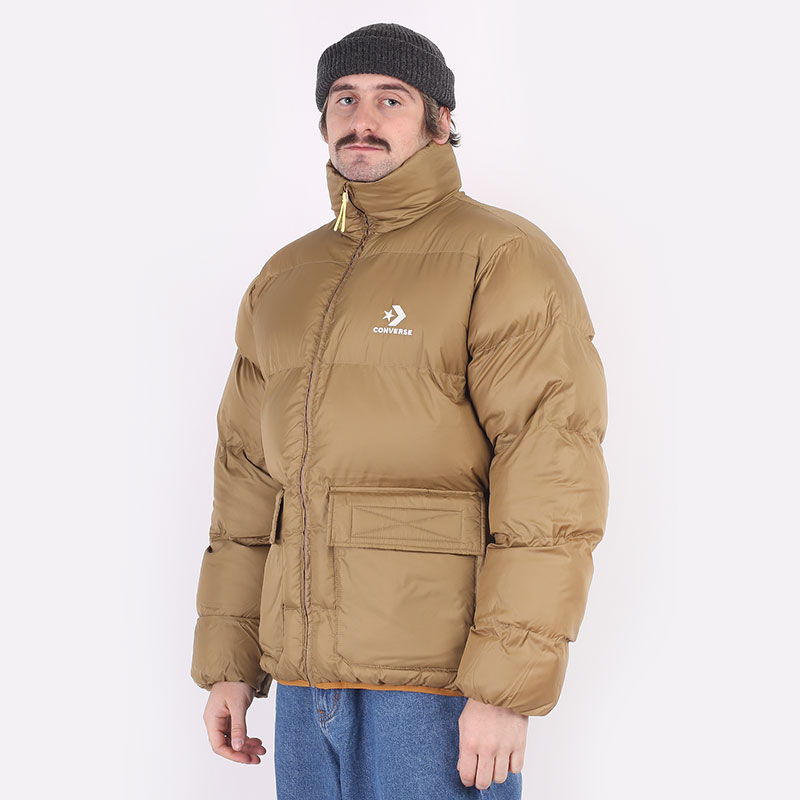 мужская бежевая куртка Converse Patch Pocket Core Puffer 10023798260 - цена, описание, фото 3